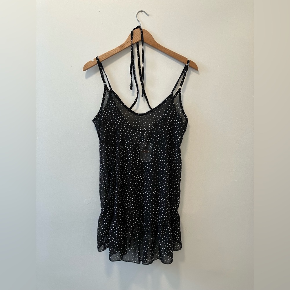 Salt + Jade Black & White Polka Dotted Beach Coverup